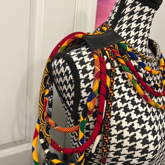 Cloth & Cord; Women’s off shoulder corded top African Necklace - Picture 4 of 5